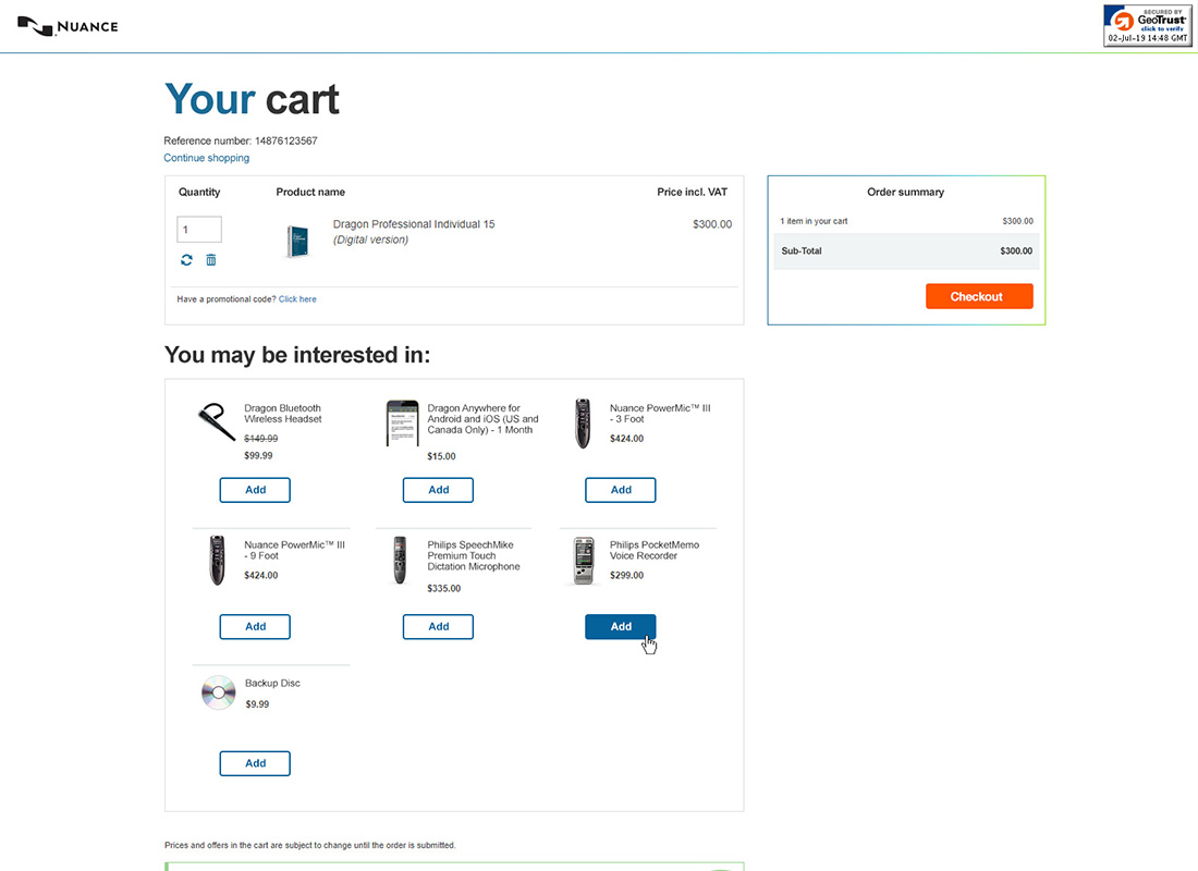 Nuance cart after Nuance cart after