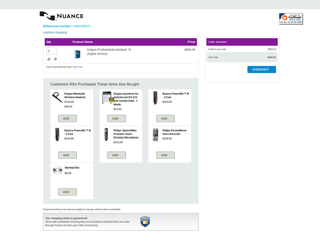 Nuance cart before Nuance cart before